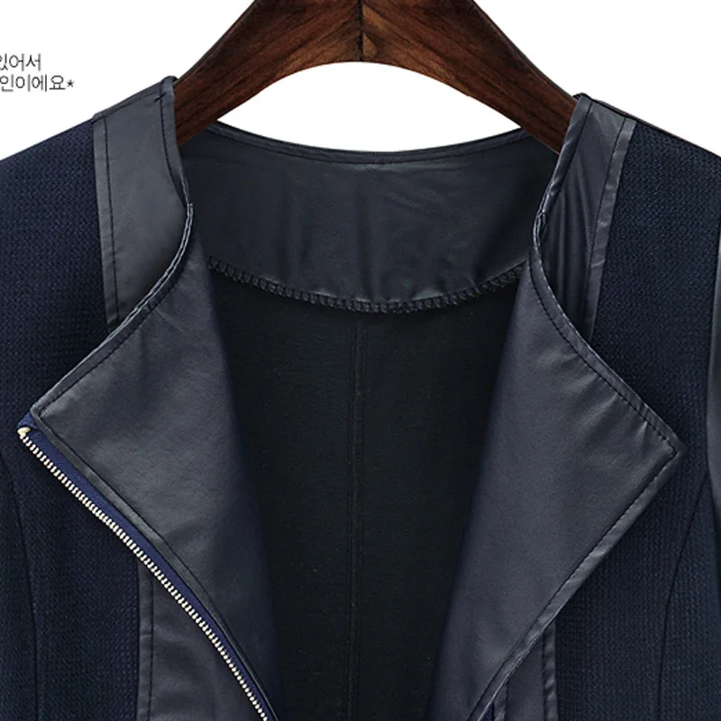 

2018 Autumn Clothing New Style Europe And America Large Size Fashion Pu Short Coat Large GIRL'S Slimming Leather Jacket Coat