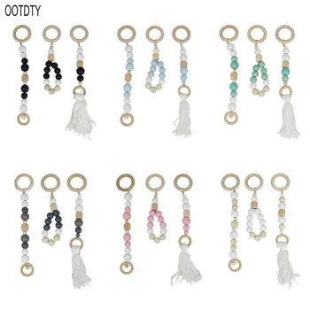 

3 Pcs/set Baby Wooden Teeth Beads String Tension Ring Newborn Puzzle Toy