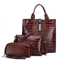 Женская сумка Роскошная Высококачественная классическая сумка с текстурой под кожу крокодила брендовая дизайнерская большая емкость OL сумки на плечо