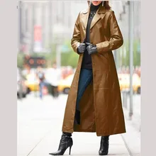 

Gothic Lapel Leather Jacket 2021 Women Plus Size Casual Loose Long Trench Coats Autumn Button Solid Color Steampunk Biker Jacket