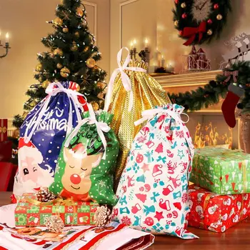 

Tinksky 30PCS Christmas Drawstring Gift Bags Assorted Styles Gift Wrapping Christmas Goodie Bags for Xmas Party Wedding