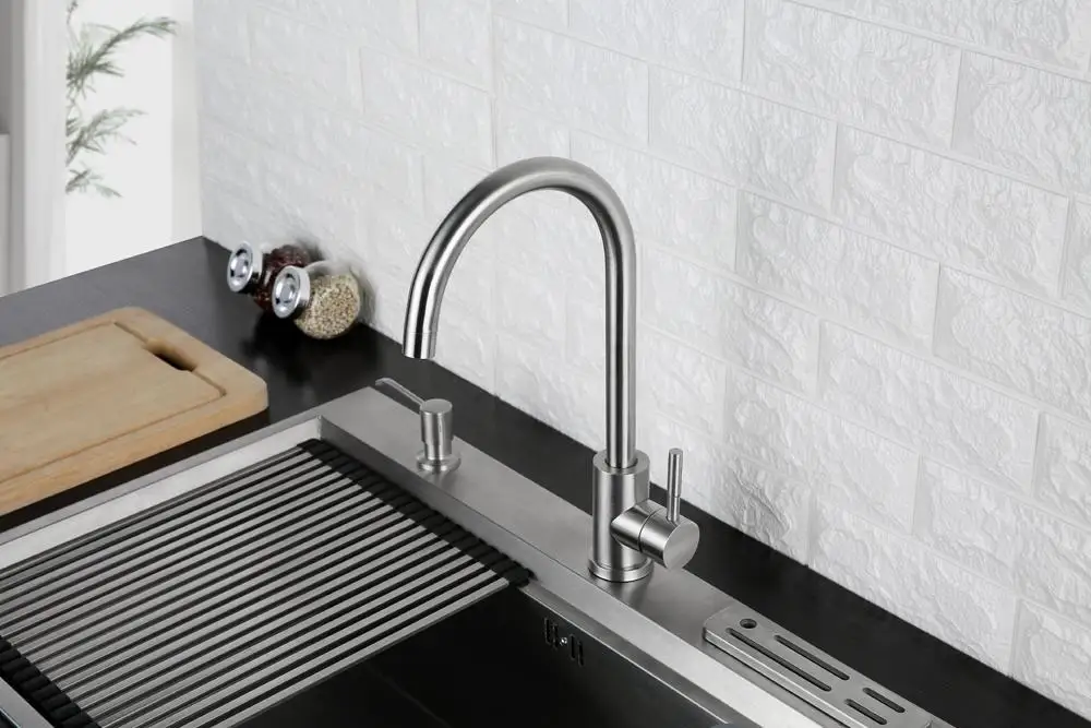 Kitchen Faucet 360 Degree Swivel Stainless Steel Kitchen Sink Faucet Single Handle Hot and Cold Mixer Sink Faucet (6)