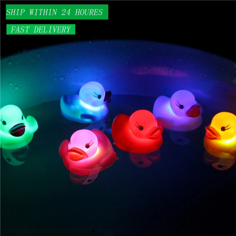 toddler baby carrier toy LED Water Sensor Luminous Duck Floating Animal Duck Floating Flashing In The Water Rubber Duck Baby Kids Bath Shower Toy Gift top Baby & Toddler Toys