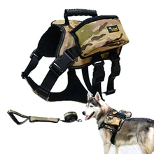 Szelki dla dużego psa taktyczne szelki dla psa z torebka na przysmaki Nylon regulowany trening na świeżym powietrzu podróże dla średnich duży pies dostaw
