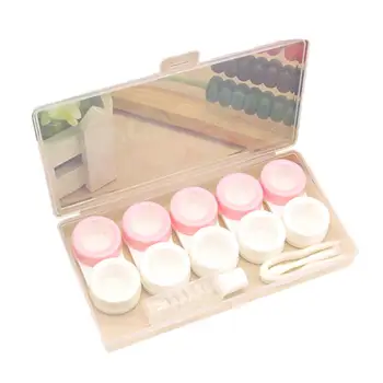 

5 Pair/set Practical Contact Lens Case Multiple Pairs Beautiful Small Fresh Glasses Cases Companion Box 649C