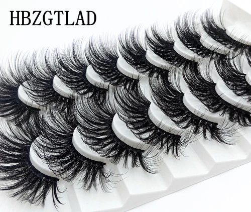 3D 밍크 속눈썹 대량 인조 드라마틱 볼륨 속눈썹, 위스피 천연 밍크 속눈썹 팩, 긴 도매 가짜 속눈썹, 5-8 쌍, 25mm 3