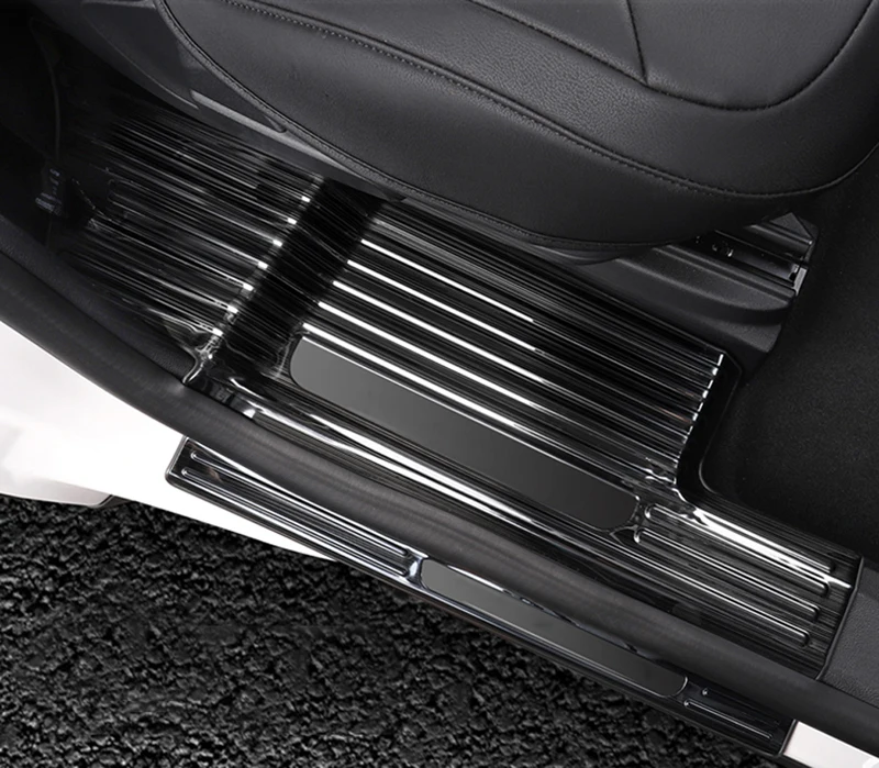 4 Stuks Auto Instaplijsten Protector voor Ford Explorer EV 2024 en Andere Auto's, Auto Schopplaten Auto Instaplijsten Bescherm Sierstrips,Silver