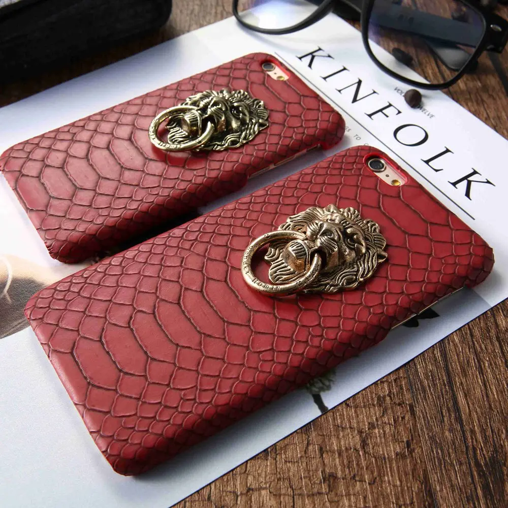 KISSCASE Lion Head Ring Phone Case KickStand For iPhone 6 6S 6 S 7 8 Plus 5