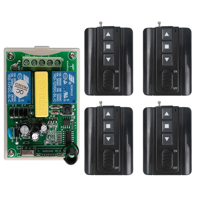 

433 MHz Wireless Universal Remote Control Switch AC 220 V 2CH rf Relay Receiver and Transmitter for Garage and Gate Controller