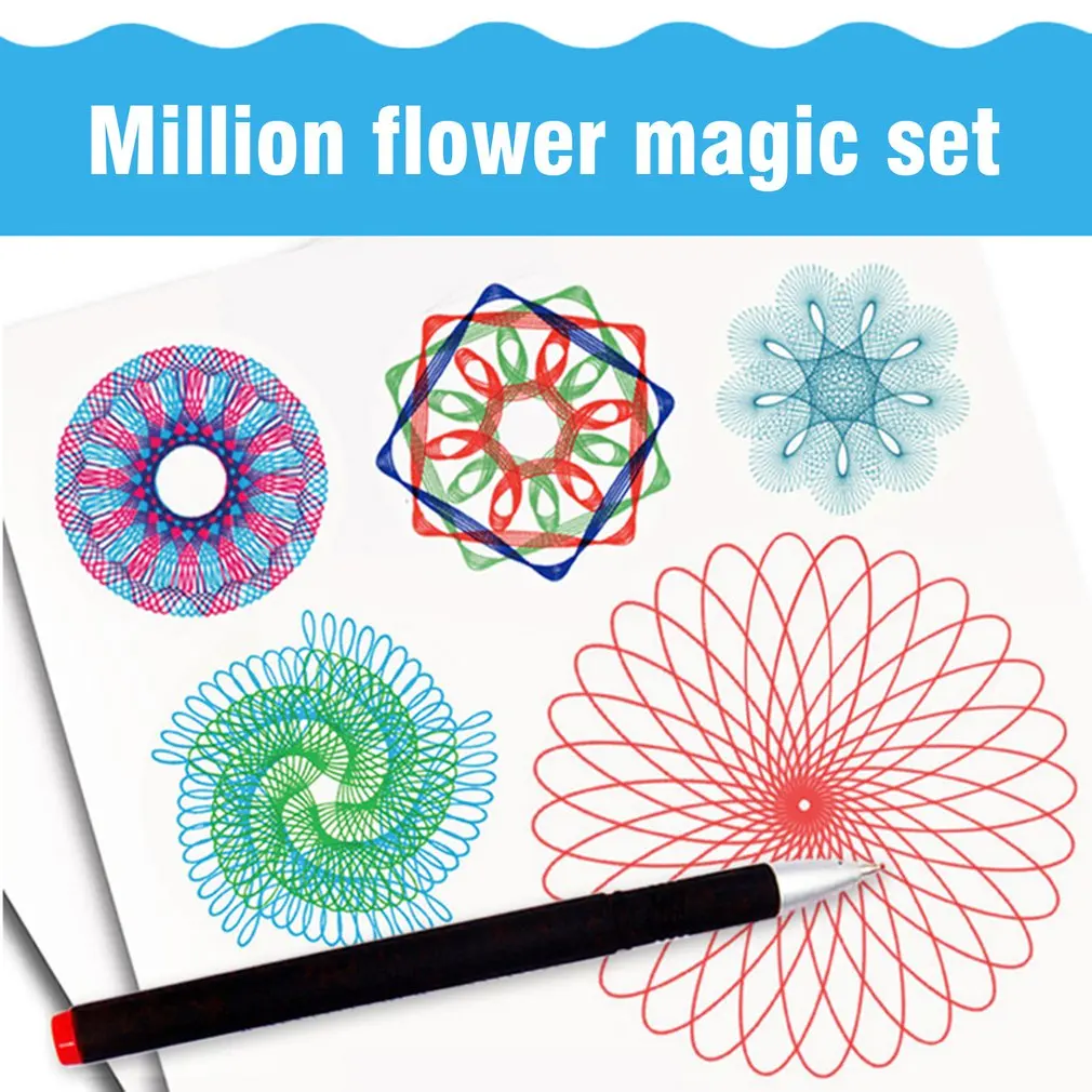 

Children'S Drawing Template Flower Curve Ruler Puzzle Stationery Magic Flower Flower Ruler Painting 22Pcs Set