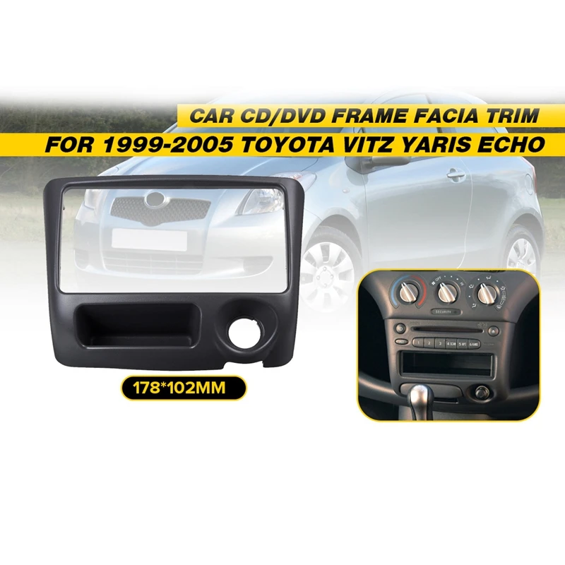 178X102 мм Двойной Дин Радио Стерео DVD панель рамка gps рамка для Toyota Vitz Yaris, echo 1999-2005