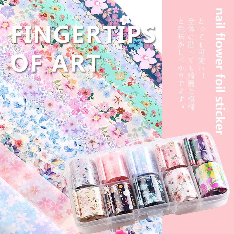 

2.5*100cm Nail Art Sticker Holographic Flower Starry Sky Nail Foils Set Transfer Sticker DIY Manicure Decoration Decals