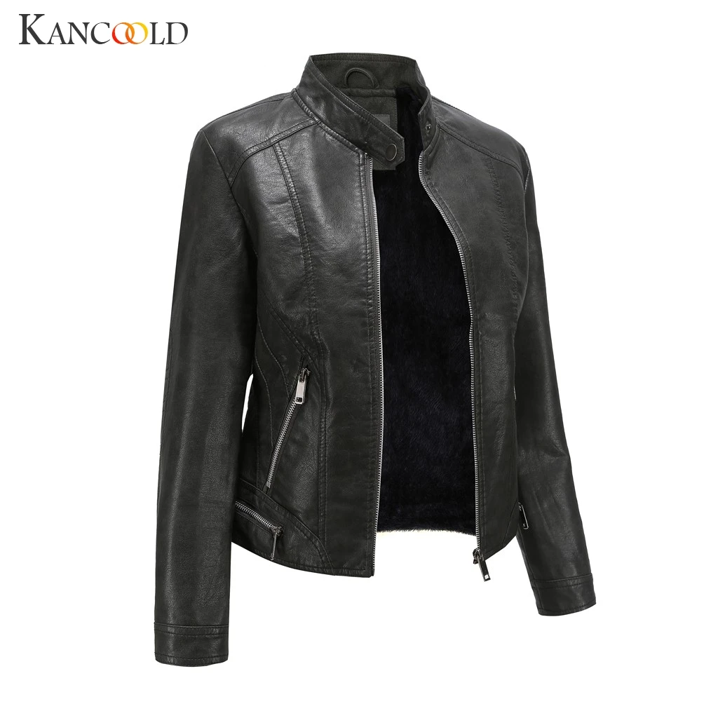 Very best KANCOOLD coats Winter Warm Women Short Leather Jacket Parka Zipper Tops Overcoat fashion new coats