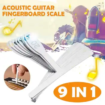 

9pcs/set Guitar Under String Radius Gauge Stainless Steel durable For Guitar Bass Setup Luthier Bass Setup String Measure Tools