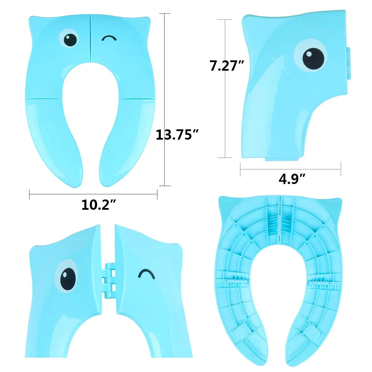 Travel Portable Folding Potty Training Toilet Seat Cover, Non Slip Silicone Pads, Suitable for Kids Baby Boys and Girls