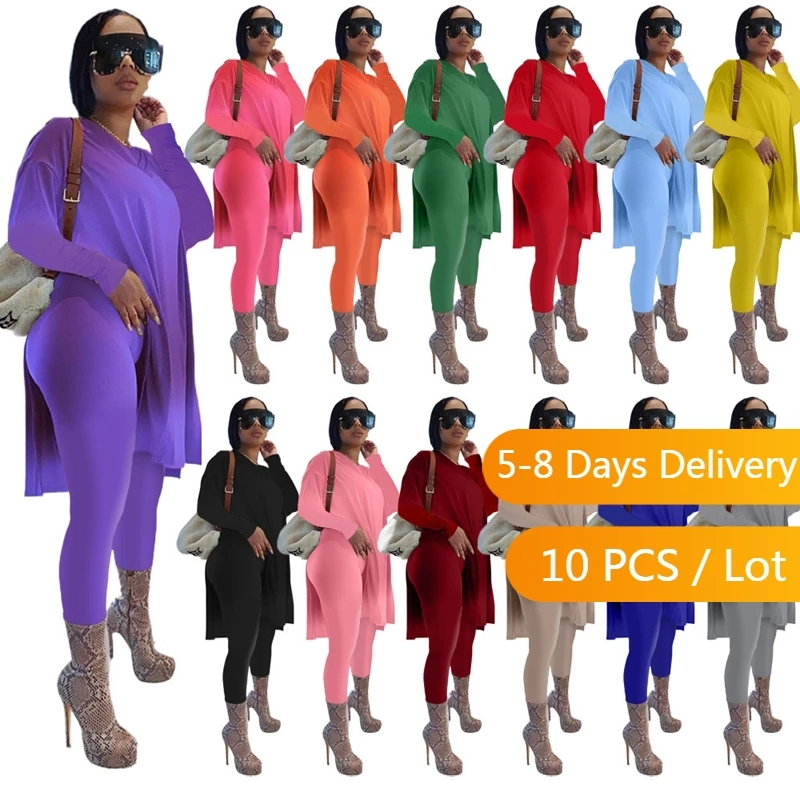

Bulk Items Wholesale Lots Lounge Wear Two Piece Set Women Autumn Long Sleeve Top Skinny Pants Set Loose Tracksuit Women Outfits