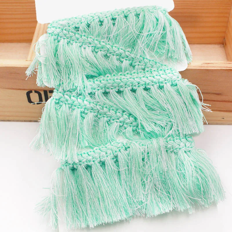 mix light blue 5 метров кружевная лента полиэстер кисточка DIY кружевная отделка Лента швейное платье сценическая одежда занавеска декоративная - Цвет: mix light blue