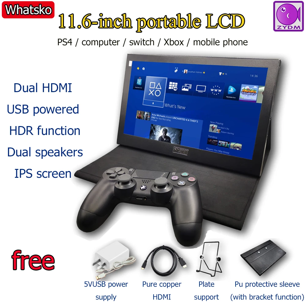  Whatsko portable display 11.6-inch HDMI gaming treasure box PS4 xbox switch mini game console scree