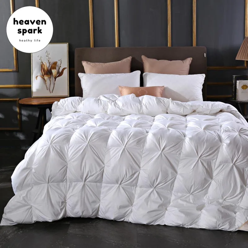 

100% White Goose Down Winter Quilted Quilts Feather Blanket 220X240 230X200 150X200 Comforter Edredon Queen Nordic Filling 150