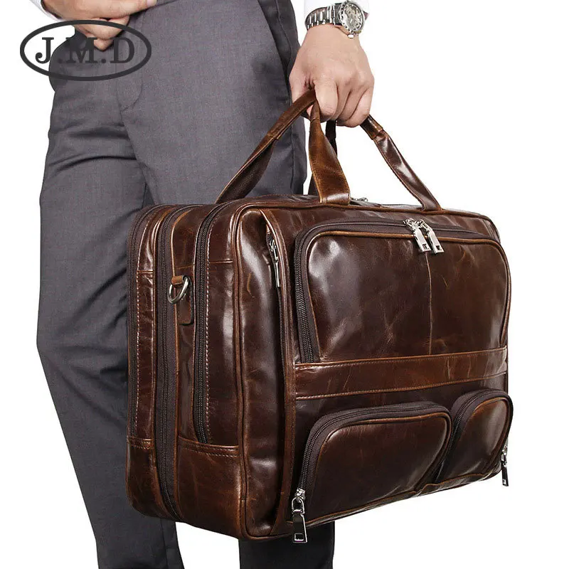 JMD 100% Echt Vintage Leather Men's Briefcase Laptop Tas Big Size Hand Zakelijke Tas Koffie 7289 JMD 100% Echt Vintage Leather Men's Briefcase Laptop Tas Big Size Hand Zakelijke Tas Koffie 7289