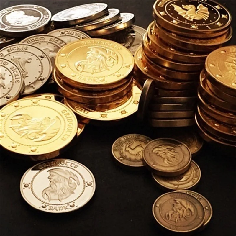 

3pcs/set Hogwarts Magic School Potter Gringotts Bank Wizarding Coins Cosplay Collection Gift Accessories Prop