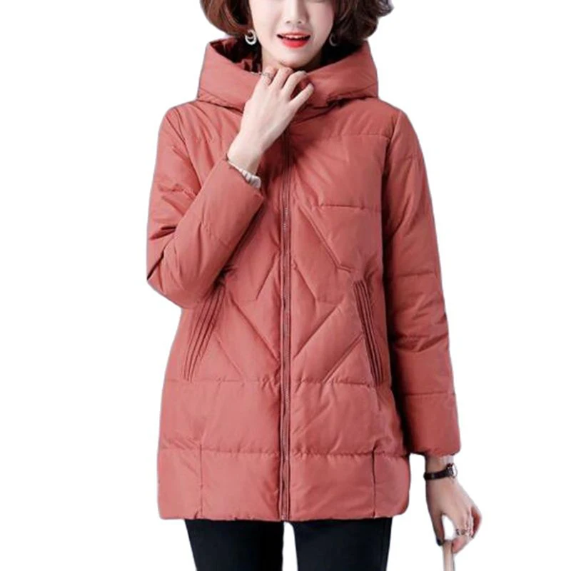 

New Women's Parkas Winter Jacket Hooded Thick Warm Coat Fashion Overcoat Female Jackets Cotton Pdded Parka Outerwear 4XL