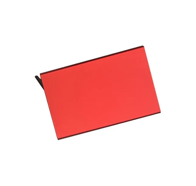 Алюминиевый кошелёк с эластичным задним карманом ID карты держатель Rfid Блокировка мини тонкий кошелек автоматический всплывающий чехол для кредитных карт - Цвет: Красный
