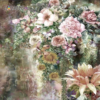 

Laeacco Vintage Flower Wall Photography Backdrops Blossom Grunge Portrait Photo Backgrounds Baby Shower Poster Newborn Photozone