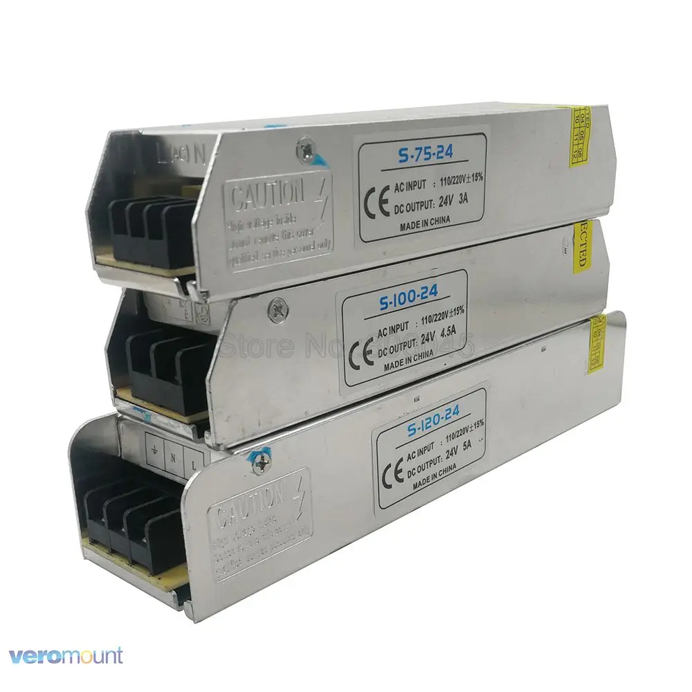 24 В переключатель питания 75 Вт 100 120 AC 110 220 к DC24V 3A 4.5A 5A светодиодный адаптер