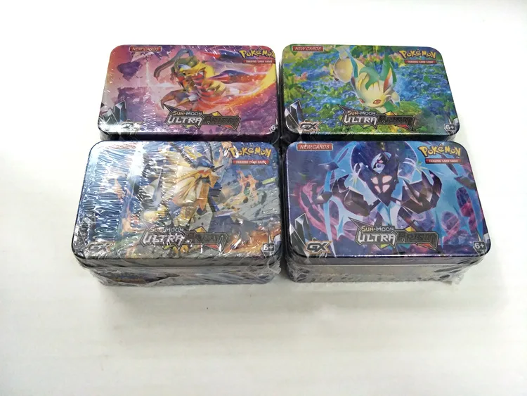 42 шт./компл. железный ящик Pokemon TAKARA TOMY боевые игрушки Коллекционные вещи игра Коллекция аниме-открытки для детей Покемон карты