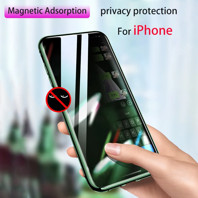 Магнитный чехол из закаленного стекла для iphone SE 11 Pro MAX X XS XR 8 7 6 6s plus защита 360