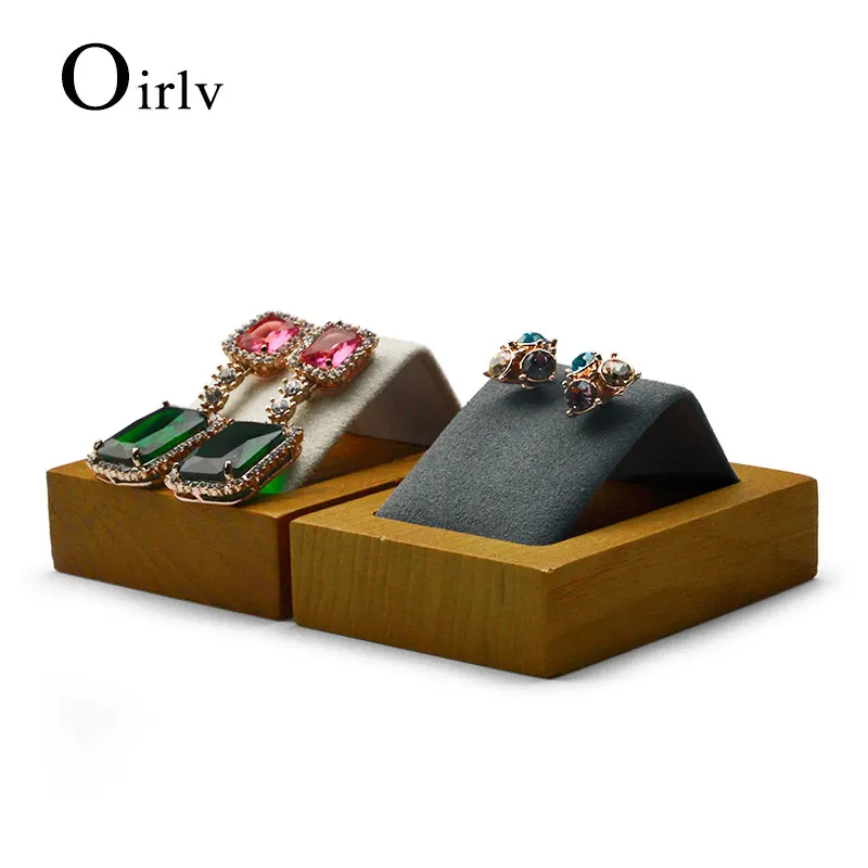 

Новинка, подставка для сережек Oirlv из цельного дерева с вставкой из микрофибры, держатель для сережек, органайзер для сережек, витрина для ювелирных магазинов, реквизит