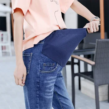 

Trousers For Pregnant Women Clothes Elastic Waist Maternity Pants Abdominal Pregnancy Jeans Stretch Leggings Clothing Womens