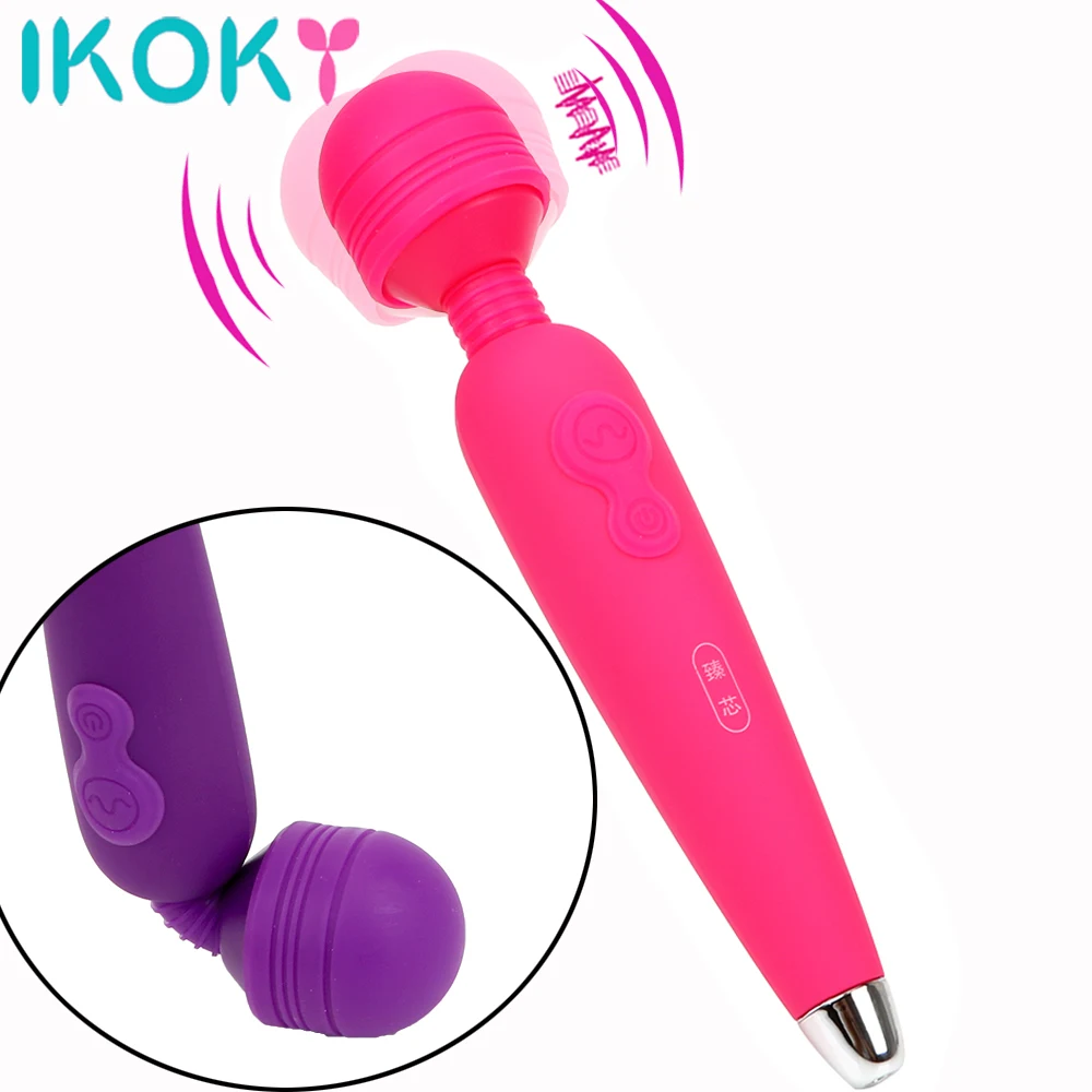 IKOKY мощные Клиторальные Вибраторы USB зарядка волшебная палочка регулируемая