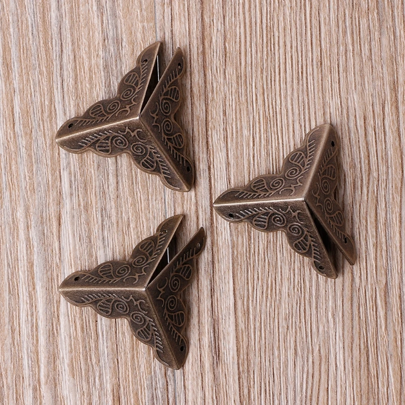 

10 Pcs Antique Jewelry Box Corner Foot Wooden Case Corner Protector Bronze Tone