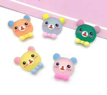

Kawaii Resin cartoon Transparent jelly bear Flatback Resin Cabochons Decoration for scrapbook Accessories DIY Hair Bows Center
