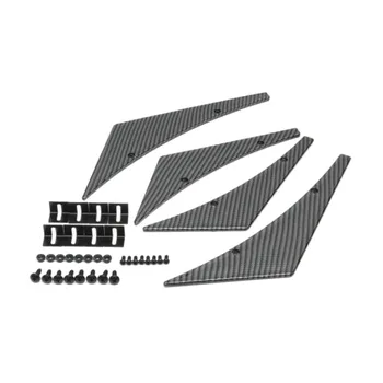 

4 x Carbon Fiber Sporty Racing Diffuser Bumper Lip Fins Spoiler Canards Splitter