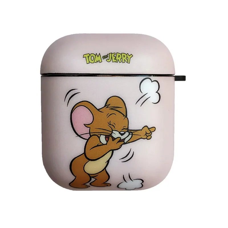 Милый мультфильм Том кошка мышонок Джерри корпусы гарнитурные для Apple Airpods 1/2 ТПУ мягкий силиконовый наушник Защитная крышка аксессуары - Цвет: Jerry Mouse