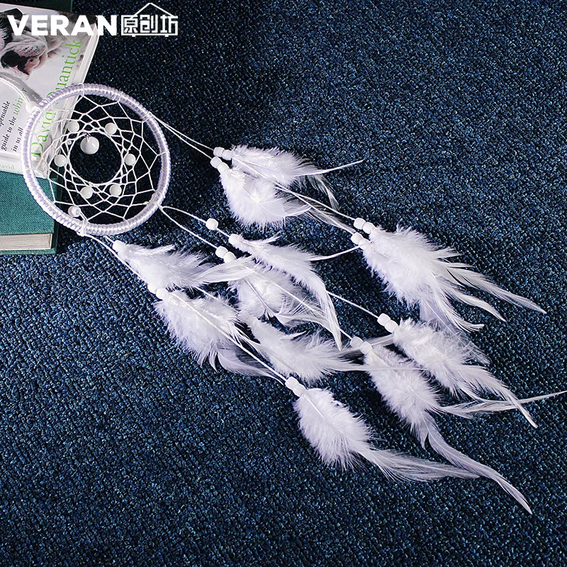 Hot Selling Dreamcatcher White Bell Wind Chime Pendant Inheritant Celebrity Style Car Mounted Pendant Classmates Gift XR097