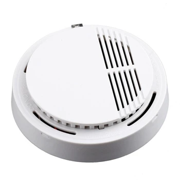 

168 Independent 9V Smoke Sensor Smoke and Sound Alarm Detector White Plastic Diameter 10.7Cm High 3.5Cm