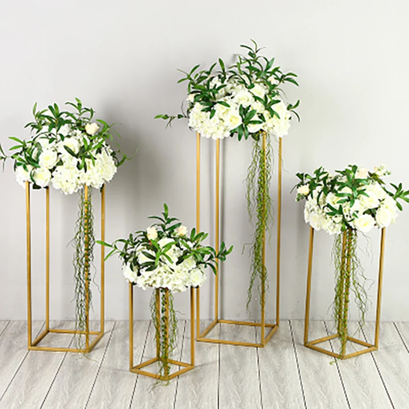 Metalen-Frame-Voor-Bruiloft-Weg-Leiden-Stand-Bloem-Plank-Rekken-Geometrische-Decoratieve-Props-Party-Achtergrond-Podium