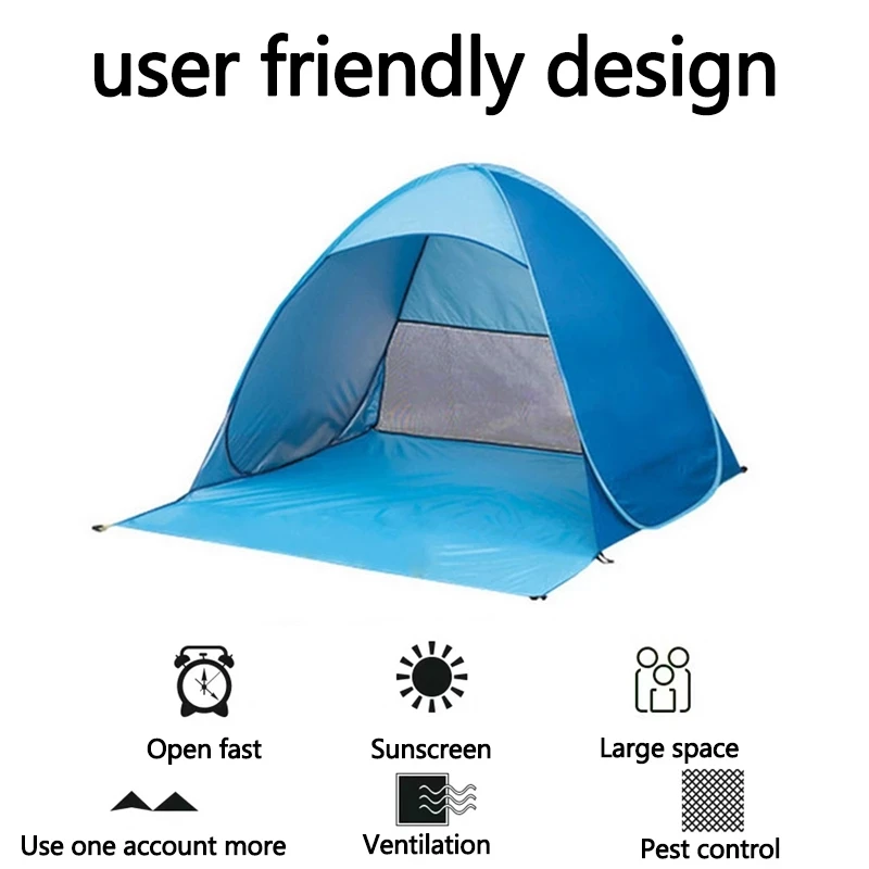 Quick Automatic Beach Tent Outdoor Beach Shade Sun Shelter Tent UPF50+ Portable Canopy For Camping Fishing