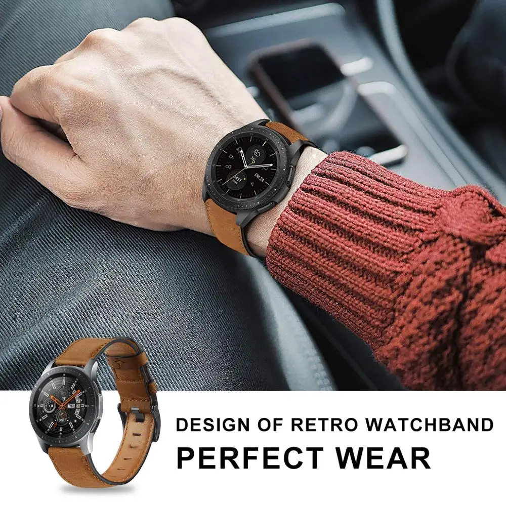 Ремешок из натуральной кожи для samsung Galaxy watch 46 мм ремешок gear S3 frontier браслет 22 часов