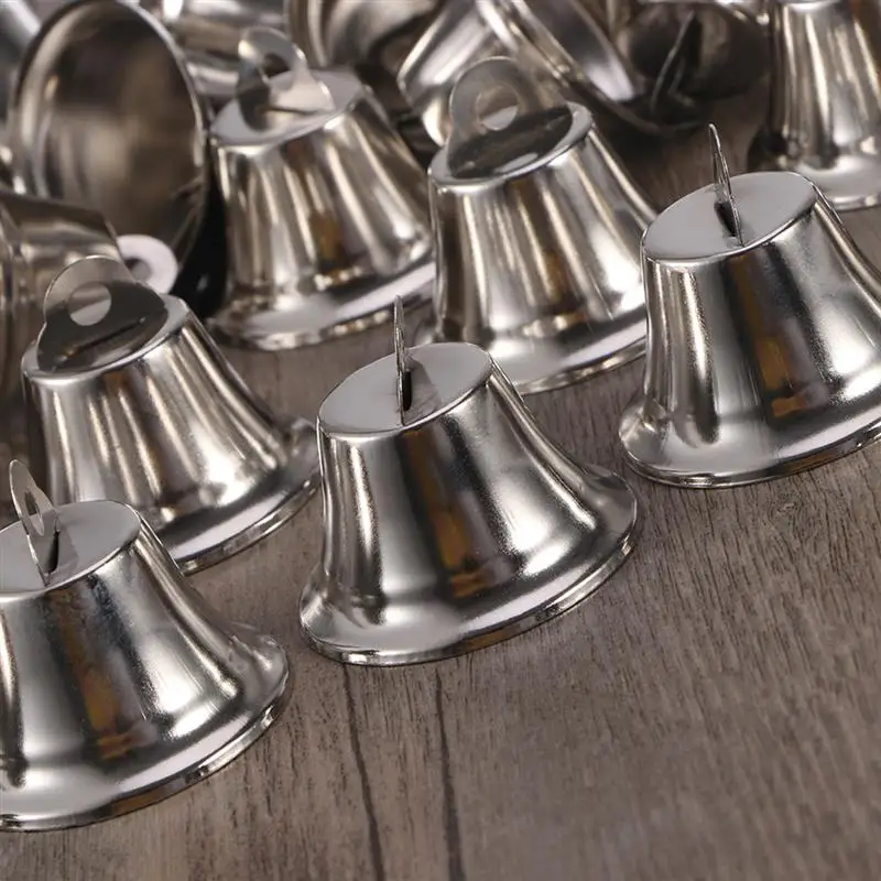 24pcs 45mm Jingle Bell Christms Ornaments Door Christmas Tree Hanging Decoration Pendants For Christmas Home Decor(Silver