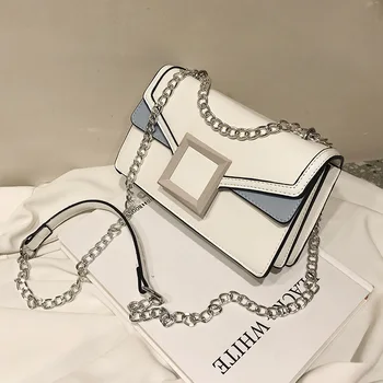 

PosBuy Lady Side Bag PU Black Pink Chain Crossbody One Shoulder Bag Women Fashion Small Messenger Bags for Cellphone 2020 Bolsos