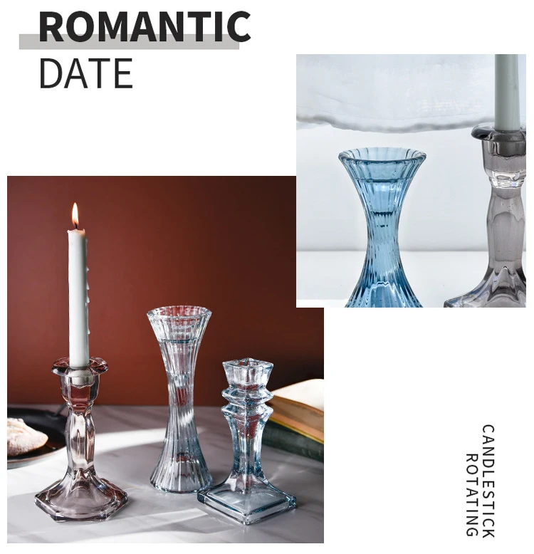 Nordic ins style creative glass candle holder decoration simple home model room dining table restaurant window shooting props