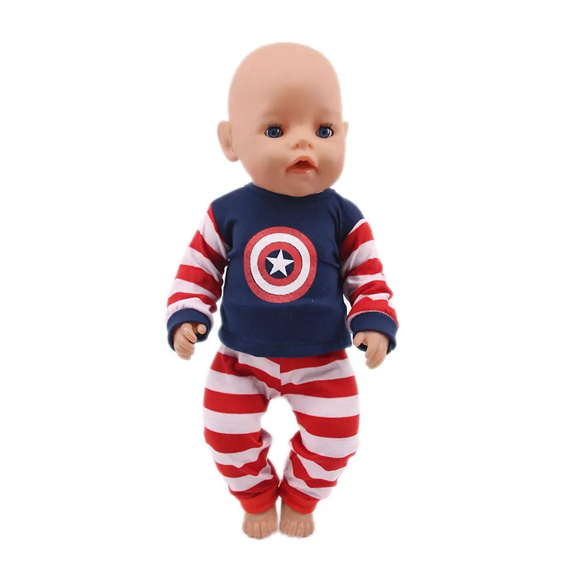 Косплей/12 видов стилей, пижамы из серии «мстители»/«Супергерои», подходит для 18 дюймов, американский стиль и 43 см, одежда для новорожденных девочек, наше поколение - Цвет: N526