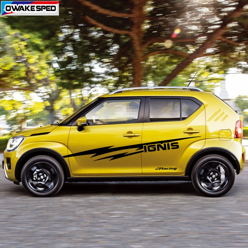Racing Sport Stripes Car Both Side Body Decor Sticker For SUZUKI-IGNIS Auto Door Vinyl Decals Exterior Accessories (3)