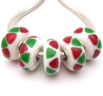 

JGWG2380 5X 100% Authenticity S925 Sterling Silver Beads Murano Glass beads Fit European Charms Bracelet diy jewelry Lampwork