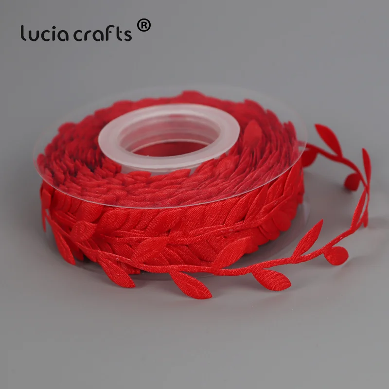 Lucia crafts 1 рулон/лот(10 метров/рулон) 30 мм листья отделка украшения лист ленты DIY ткань аппликации швейная одежда Q0708 - Цвет: Red